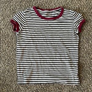 Striped T-Shirt with Red Accents